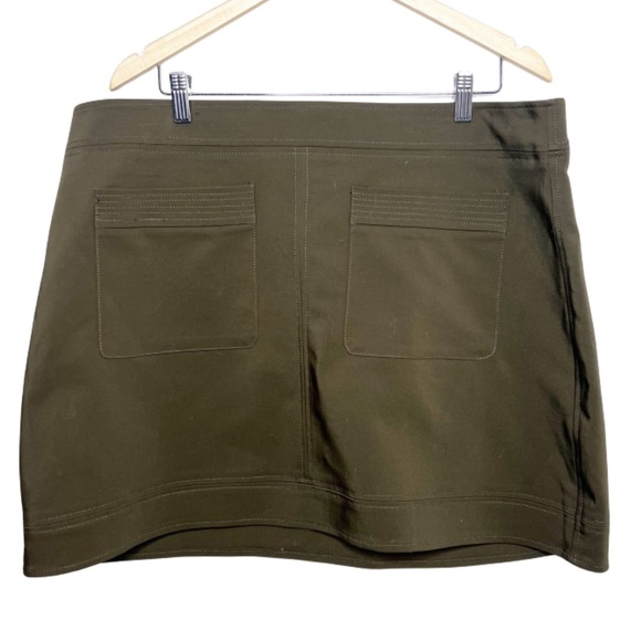 New with Tag Express Olive Green Hip Pocket Formal Business Casual Mini Skirt - Picture 2 of 16